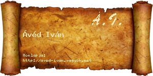 Ávéd Iván névjegykártya